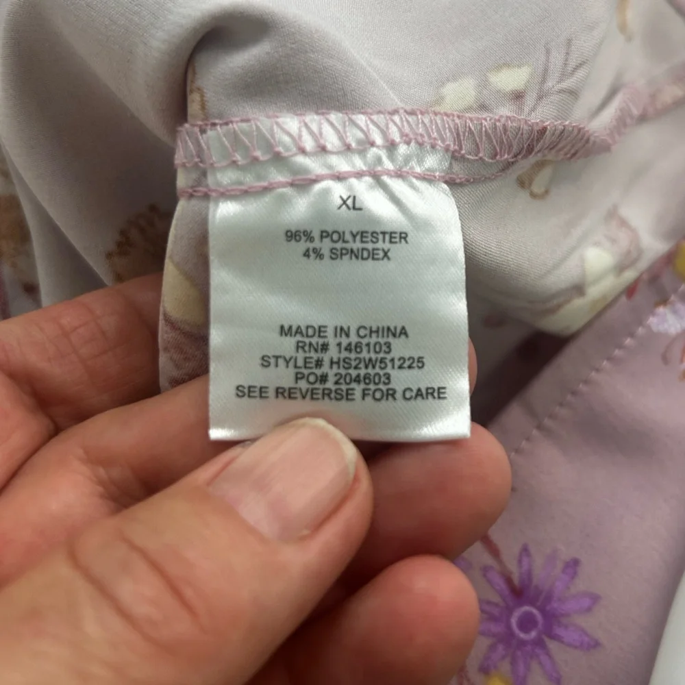 Hippie Rose Lavender Satin Floral Slip Midi Dress Fairy Babydoll Y2k Cocktail XL - Picture 10 of 13